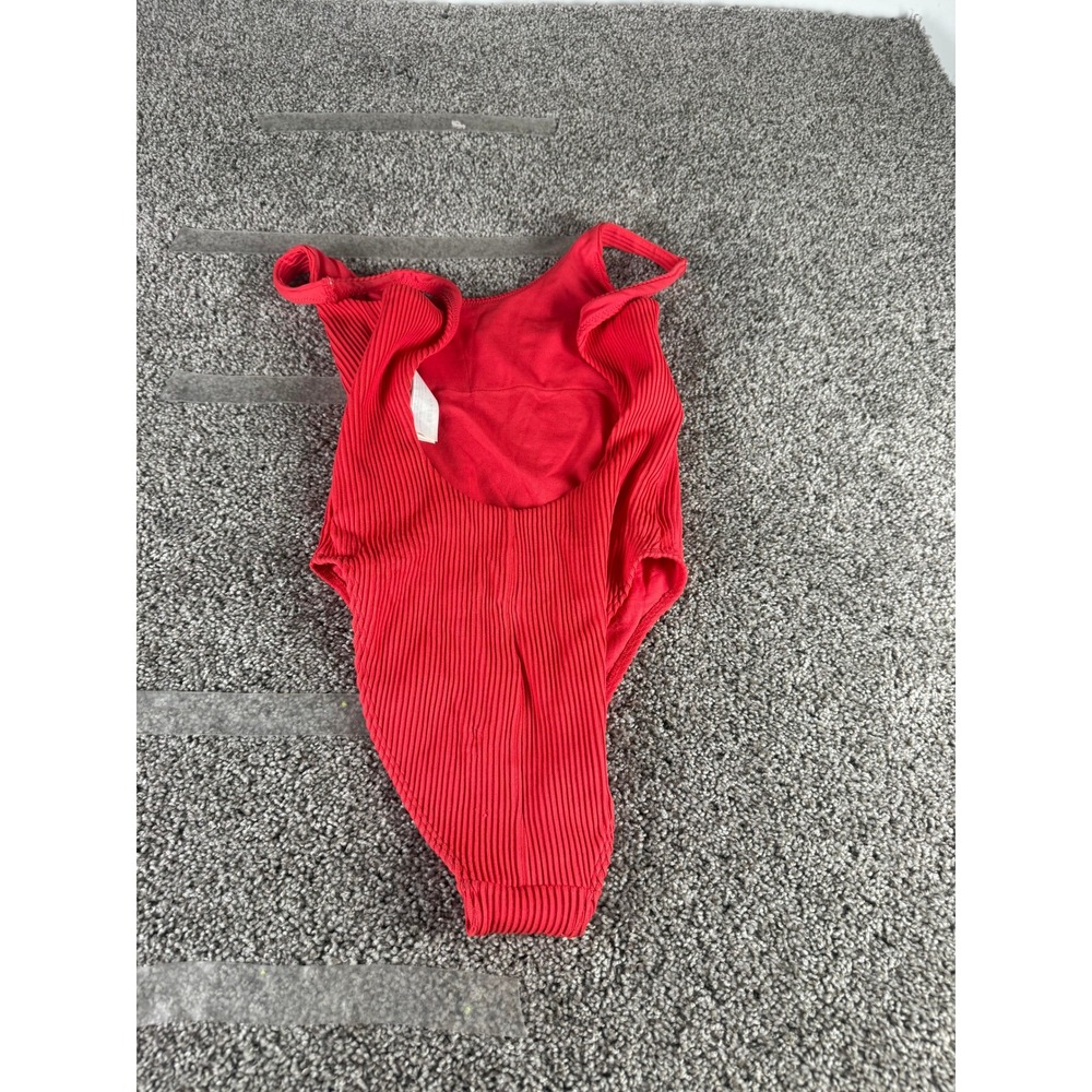 Hollister California Swim One Piece Bathing Suit Women's Red Textured Ribbed - S
